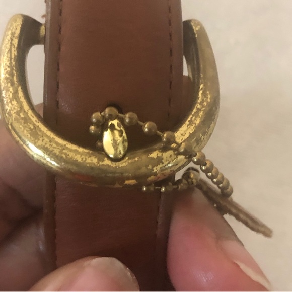 COACH Brown Leather Belt with Gold Hardware - Picture 6 of 10